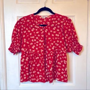 Red Madewell Cotton Blouse